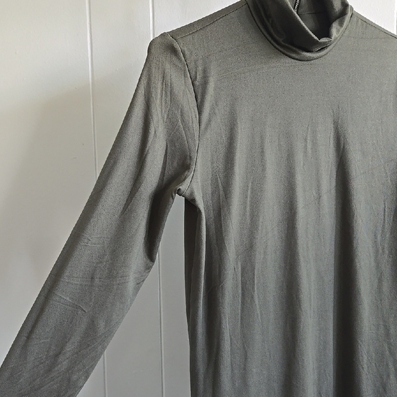 BUMPSUIT Elegant Olive Green Turtleneck Maternity Dress Size L - Picture 11 of 11